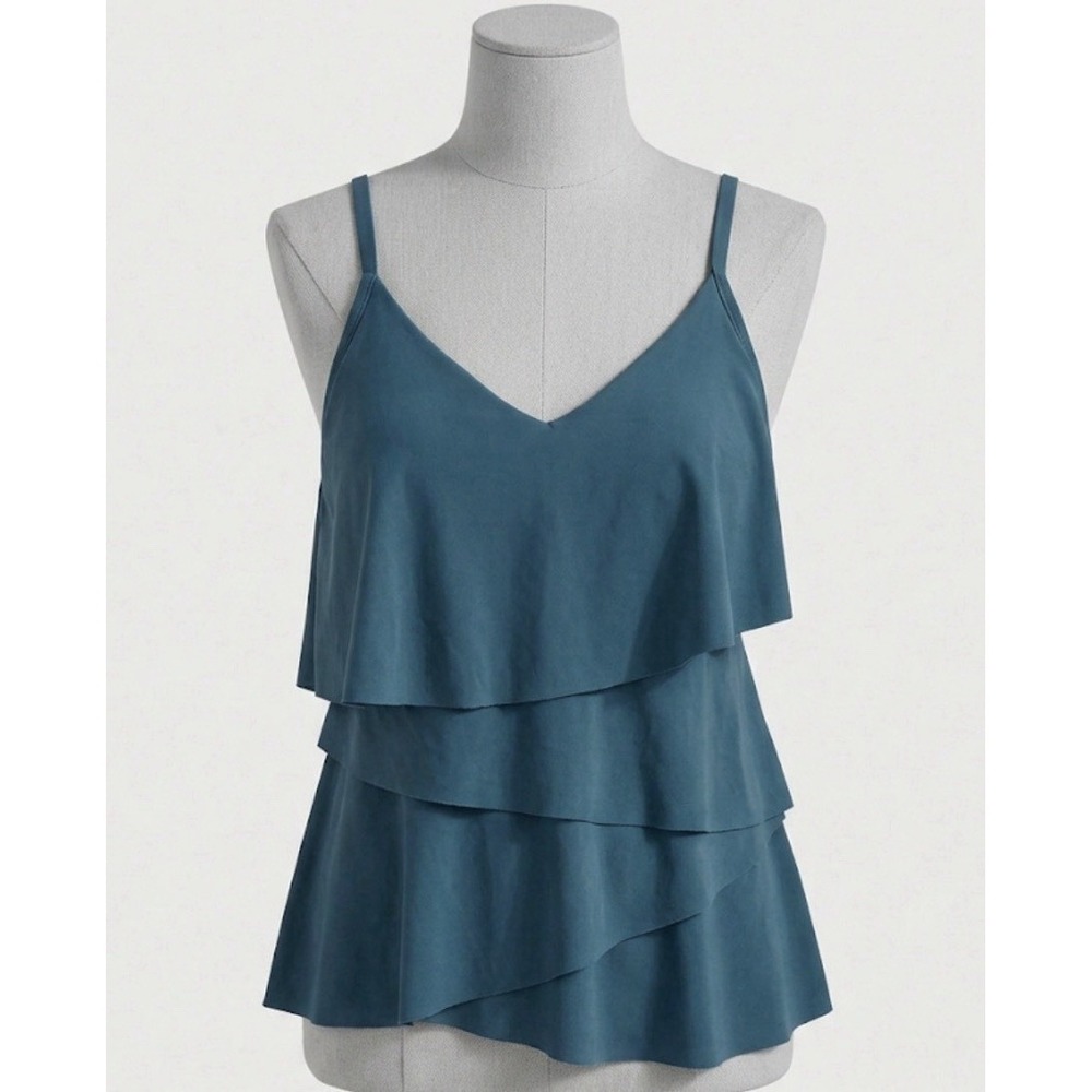 Magicsuit Teal Chloe Tiered Tankini Swimsuit Top 14 Wireless Slimming SEPARATE